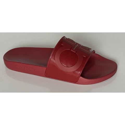 NIB Salvatore Ferragamo Groove Men's Rubber Slide Sandals Red 13 US 0751899 IT