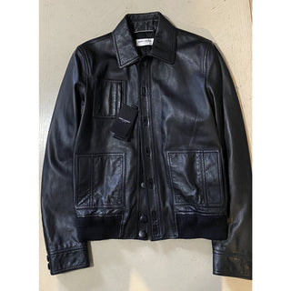 New $4990 Saint Laurent Men’s Leather Jacket Coat Black 36 US/46 Eu Italy