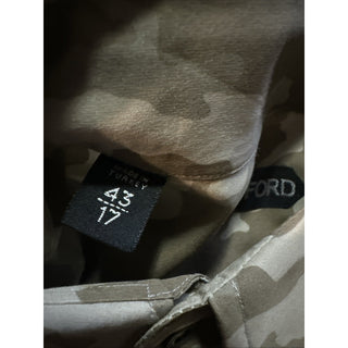 New $1170 TOM FORD Men Button Down Shirt Color Military Size 43/17
