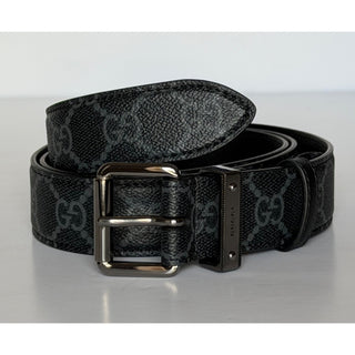 Gucci Men’s GG Emblem Belt Black Square Buckle 100/40 822150 Italy NIB