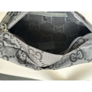 Gucci Maxi GG Logo Gray/Black Nylon Belt Bag 767934 IT NWOT