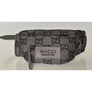 Gucci Maxi GG Logo Gray/Black Nylon Belt Bag 767934 IT NWOT