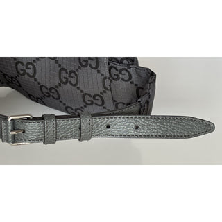 Gucci Maxi GG Logo Gray/Black Nylon Belt Bag 767934 IT NWOT