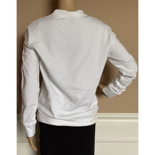 Versace Medusa Embroidered Sweatshirt Women’s White/Gold 6 US (40) 1019482 NWT