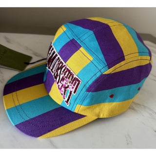 Gucci Men Baseball Cap Gucci Logo hat Yellow/Blue/Purple Size L New 751544