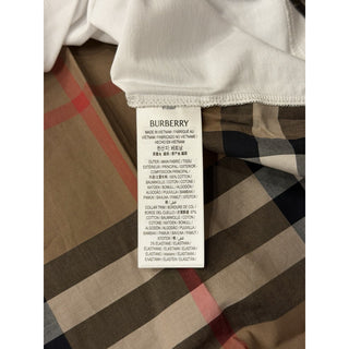 Burberry Nola Check Women’s White Short Sleeve T-shirt Small 8120998 NWT $560