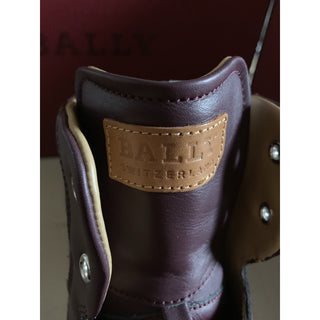 New $650 Bally Men Oldani Leather High-Top Sneakers Color Merlot 8 US Italy