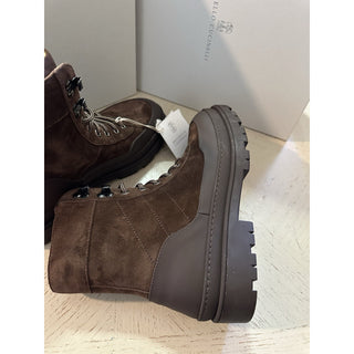 NIB $1495 Brunello Cucinelli Men’s Suede Boots Shoes DK Brown 9 US/42 Eu
