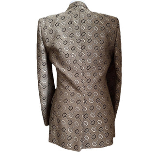 NWT $4800 Gucci Men MACRO HORSEBIT ALL OVER Jacket Blazer Beige/Brown 36 US/46 E