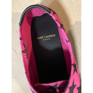 NIB Saint Laurent Women Star Print Espadrille Shoes Red/Black 7.5 US/37.5 Eu
