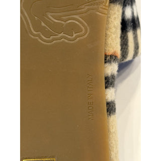 Burberry Check Wool Blend Slippers Beige Men 9 US (42 EUro) IT 8123284 NIB $525