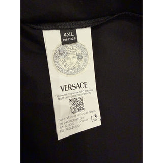 Versace Men’s Logo Compact Cotton Jersey T-Shirt Black 4XL 1013302 NWT $800