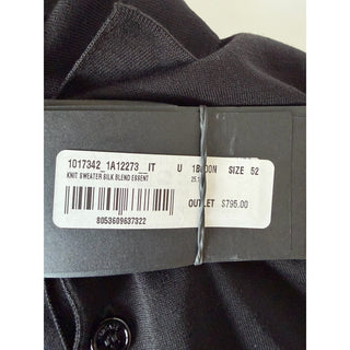 Versace Silk/Cotton Black Knit Polo Sweater 52 Euro 1017342 Italy NWT $1150