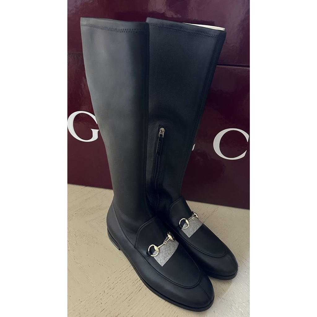 NIB Gucci Women Jordaan knee-high boots Black Size 6.5 US/36.5 Eu 827860