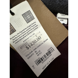 New $3550 Burberry Men’s Oversized Wool Hooded Coat DARK CHARCOAL 38 US/48 Eu