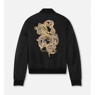Versace Embroidered Blouson Black Jacket 46 US (56 Eu) 1019279 Italy NWT $3000