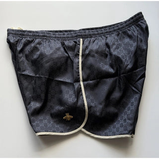 Gucci GG Supreme Monogram Bee Bermuda Shorts BlueMen 40 US (IT 56) 410571 NWT