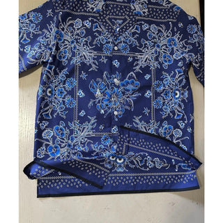 New $1300 Gucci Men’s Flower Bandana Print Shirt Blue Size 50 Eu/L