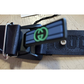 New Gucci Men’s Gucci Print Canvas/Leather Belt Black 110/44 778889
