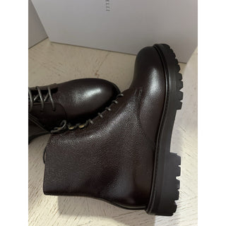 NIB $1795 Brunello Cucinelli Men Leather Shearling Boots DK Brown 8 US/41 Eu
