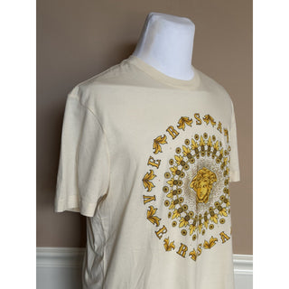 Versace Medusa Print with Studs Ivory Cotton Jersey T-Shirt XL 1011861 NWT $925