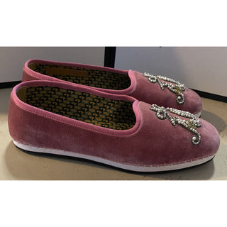 NIB $980 Gucci Mens Velvet Loafers Shoes Pink 7.5 US / 6.5 UK Italy