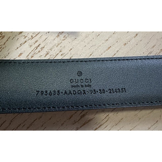 New $700 Gucci Men’s Gucci Print Leather Belt Black 110/44 795635