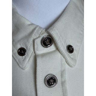 Versace Men’s Denim Stretch White Overshirt 46 US (56 Euro) 1013887 IT NWT $1625