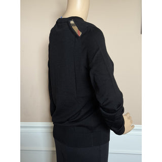 Burberry Lea 100% Wool Black Sweater Medium 8091166 NWT $915