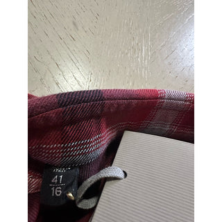 New $750 TOM FORD Men Shirt Red/Black Size 41/16 Italy