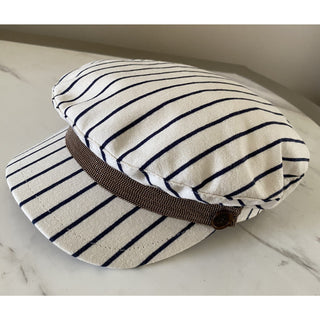 NWT Brunello Cucinelli Girl Marine Cap Hat White/Blue Size 6