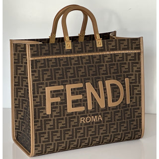 Fendi Roma Jackuard FF Logo Canvas Sunshine Large Tote Bag 8BH372 IT NWT $3450