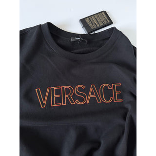 Versace Embroidered Non-brushed Sweater Black 5XL 1011852 NWT $1000