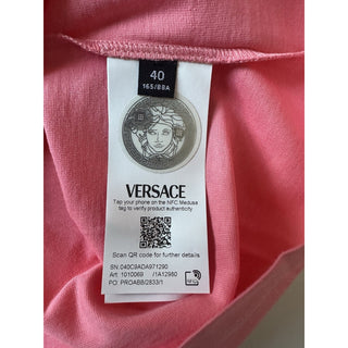Versace Medusa Rhinestone Pink Cotton Jersey T-Shirt 4(40) 1010069 NWT $750