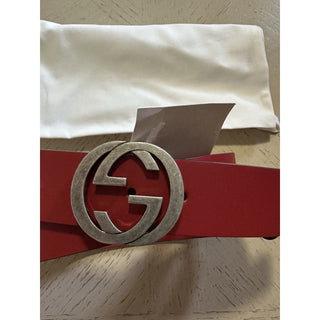 Gucci Leather GG Belt DK Red Size 95/38 New 546389