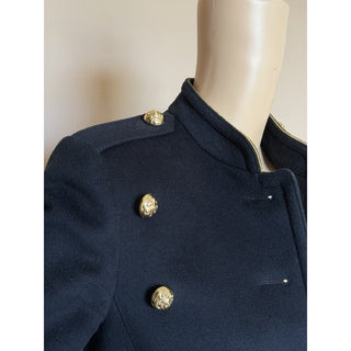 Burberry London Military Jacket Navy Wool Cashmere Gold Buttons 4 US (IT 38)