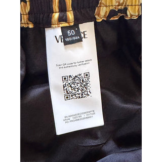 Versace Medusa Chain Print Twill Shorts Black Gold Men 34 US (IT 50) 1023185 NWT
