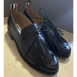 NIB $1190 Thom Browne Men Leather Tassel Loafers Black 7.5 US/40.5 EU Italy