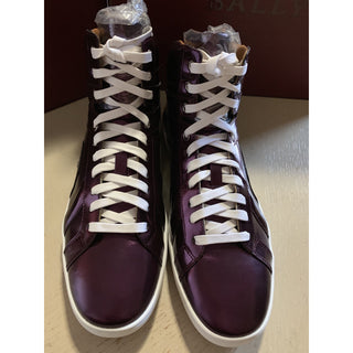 New $700 Bally Men Eticon Leather High-Top Sneakers Merlot 7 US Switzerland