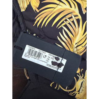 Versace Reversible Barocco Palm Quilted Jacket Black Gold 50 Euro 1022974 NWT