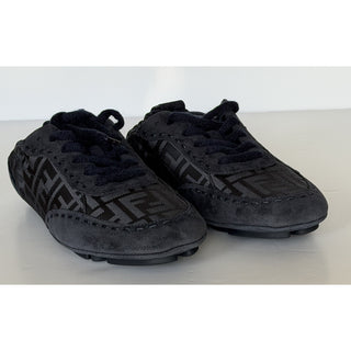 Fendi Fit FF Jacquard Suede Sneakers Blue Men 10 US (9 Fendi) IT 7E1842 NIB $950