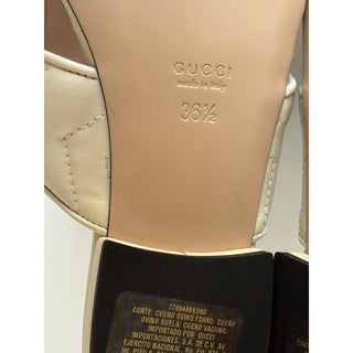 Copied - Gucci GG Marmont Padded White Leather Thong Sandals 6.5 US (36.5 Eu) 776948 NIB