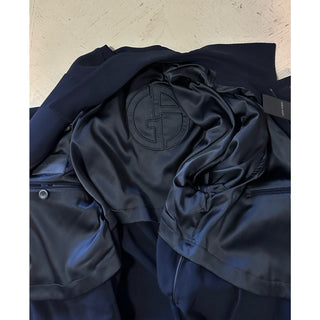 New $3995 Giorgio Armani Men Trench Coat Coat Navy 40 US/50 E Italy