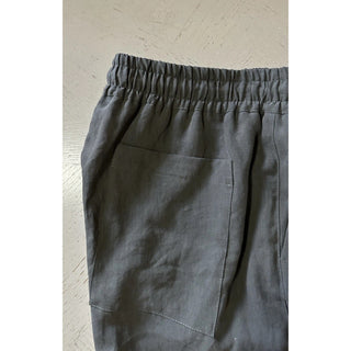 Giorgio Armani Men Linen Drawstring Short Pants dark olive gray 38 US/54 Eu New