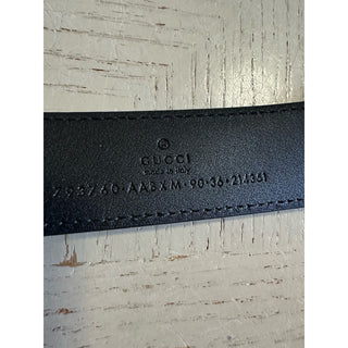 New Gucci Men’s Gucci Print Leather Belt Black 90/36 793760