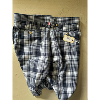 NWT $1050 THOM BROWNE Classic Backstrap Plaid Short Pants Navy Size 3 ( 36 US )