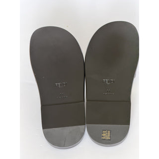 Fendi Roma Logo Leather Slide Sandals Black 12 US (11 Fendi) IT 7X1753 NIB $770