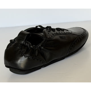 Fendi Fit Leather Low Top Sneakers Black Men 11 US (10 Fendi) IT 7E1799 NIB $950
