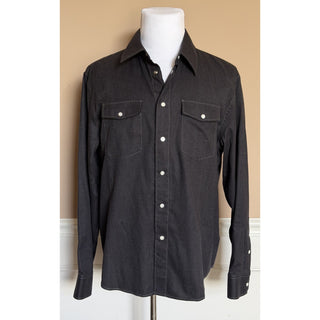Versace Embroidered Long Sleeve Shirt Charcoal 44 US (54 Eu) 1021351 NWT $1700