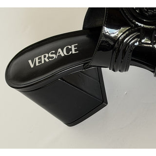 Versace Medusa Patent Leather Mule Sandals Black 11 US (41 Eu) Spain 1018232 NIB